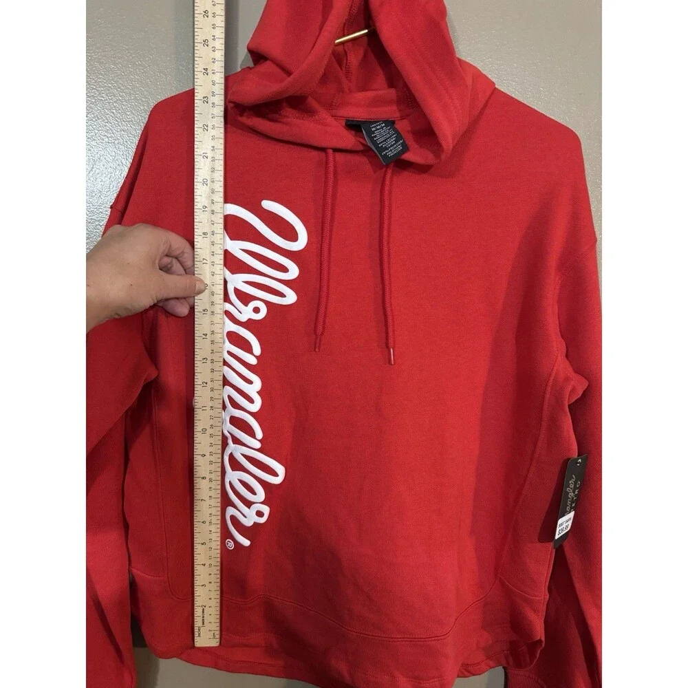 Wrangler Retro Spellout Logo Red Hoodie Sweater Womens Medium NWT - Picture 5 of 8